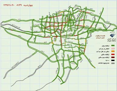 وضعیت ترافیک صبح امروز در پایتخت +نقشه