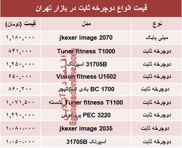 نرخ انواع دوچرخه ثابت در بازار چند؟ +جدول