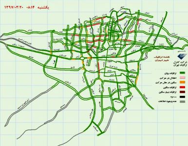 آخرین وضعیت ترافیکى بزرگراه هاى تهران +نقشه
